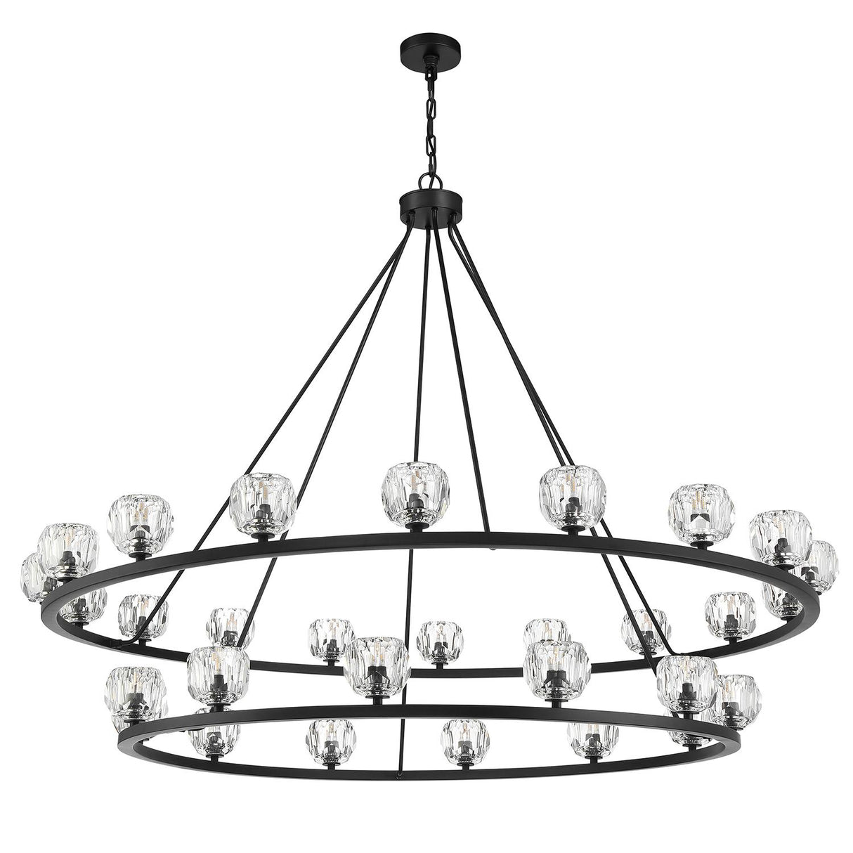 Crystorama Aragon 30 Light LED Matte Black Chandelier