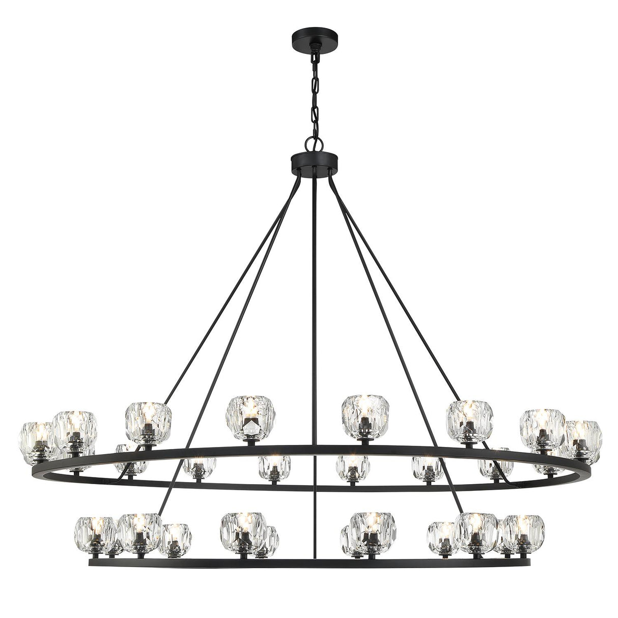 Crystorama Aragon 30 Light LED Matte Black Chandelier