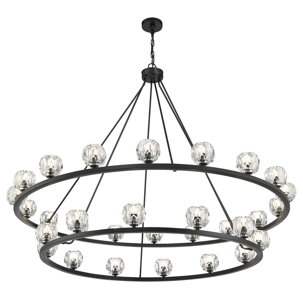 Crystorama Aragon 30 Light LED Matte Black Chandelier
