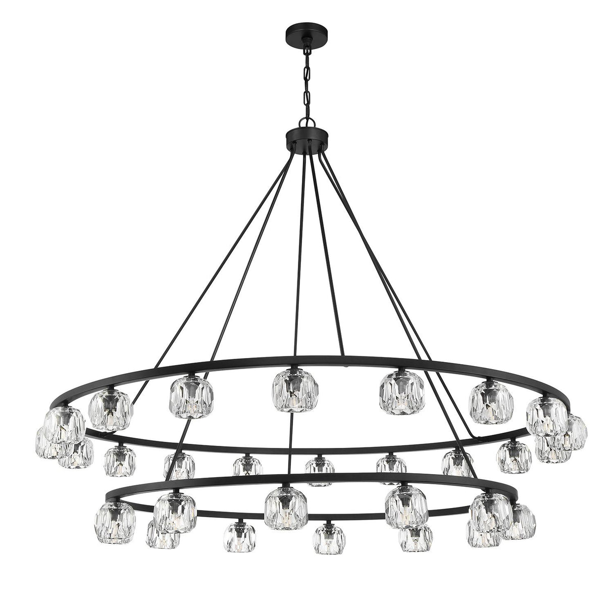 Crystorama Aragon 30 Light LED Matte Black Chandelier