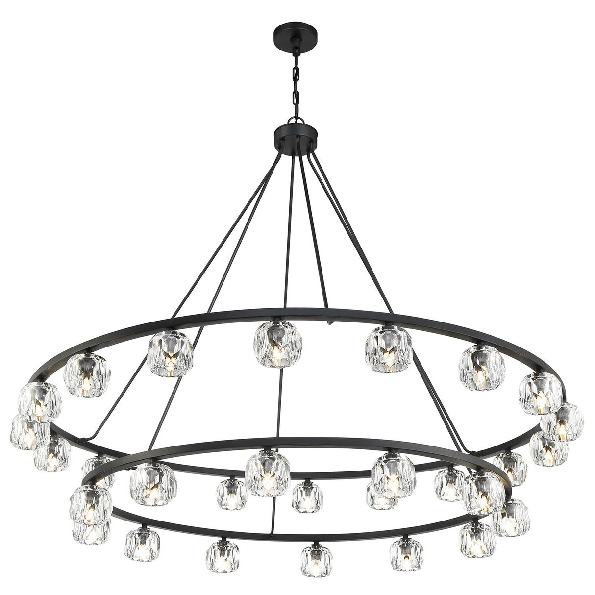 Crystorama Aragon 30 Light LED Matte Black Chandelier