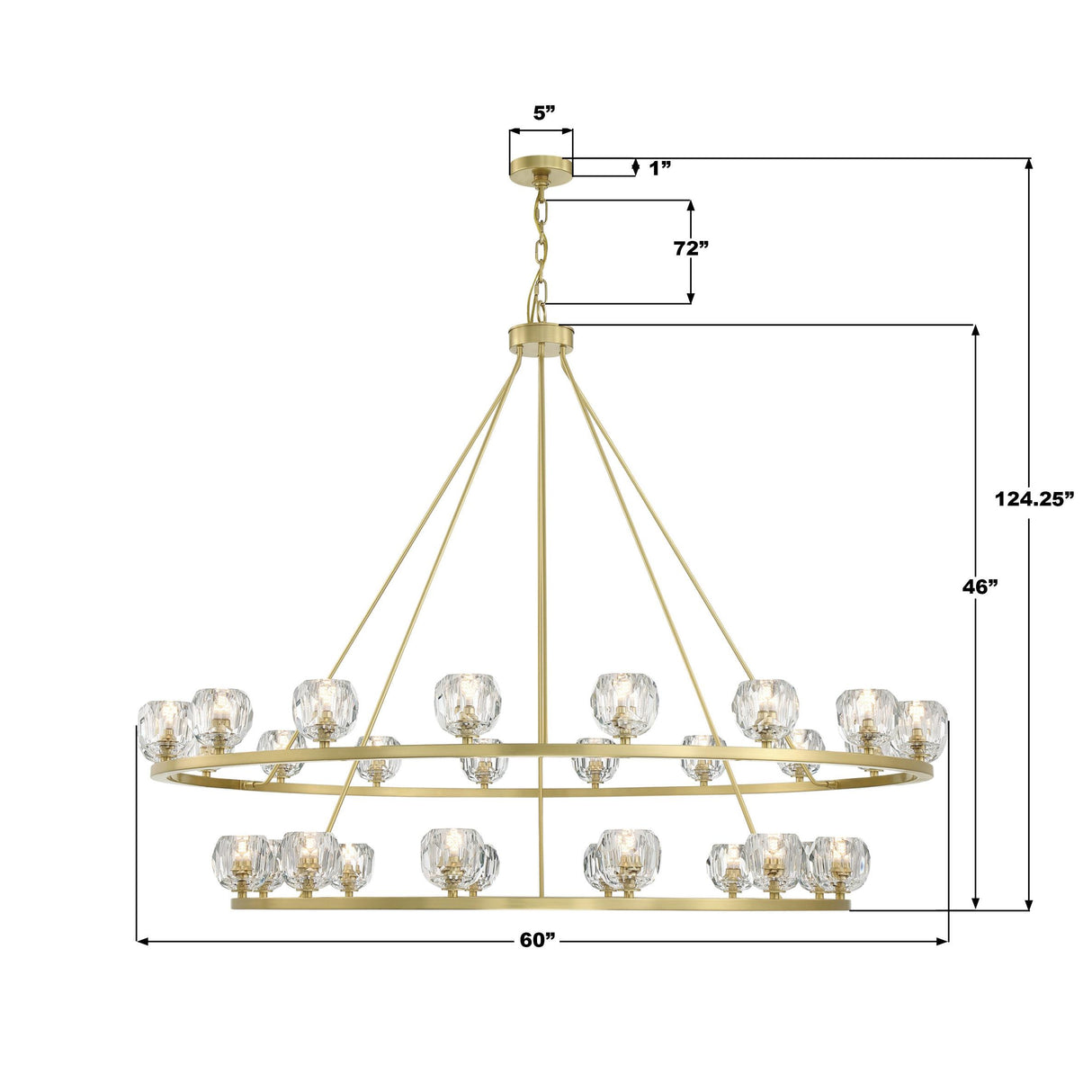 Crystorama Aragon 30 Light LED Soft Brass Chandelier