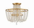 Crystorama Arcadia 3 Light Antique Gold Semi Flush Mount