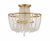 Crystorama Arcadia 3 Light Antique Gold Semi Flush Mount
