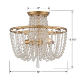 Crystorama Arcadia 3 Light Antique Gold Semi Flush Mount