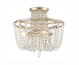 Crystorama Arcadia 3 Light Antique Silver Semi Flush Mount
