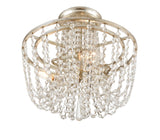 Crystorama Arcadia 3 Light Antique Silver Semi Flush Mount