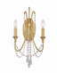 Crystorama Arcadia 2 Light Antique Gold Sconce