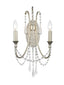 Crystorama Arcadia 2 Light Antique Silver Sconce