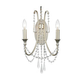 Crystorama Arcadia 2 Light Antique Silver Sconce