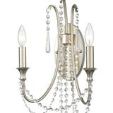 Crystorama Arcadia 2 Light Antique Silver Sconce