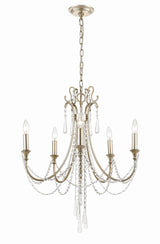Crystorama Arcadia 5 Light Antique Silver Chandelier