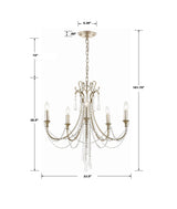 Crystorama Arcadia 5 Light Antique Silver Chandelier