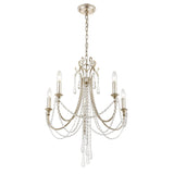 Crystorama Arcadia 5 Light Antique Silver Chandelier