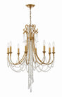 Crystorama Arcadia 8 Light Antique Gold Chandelier
