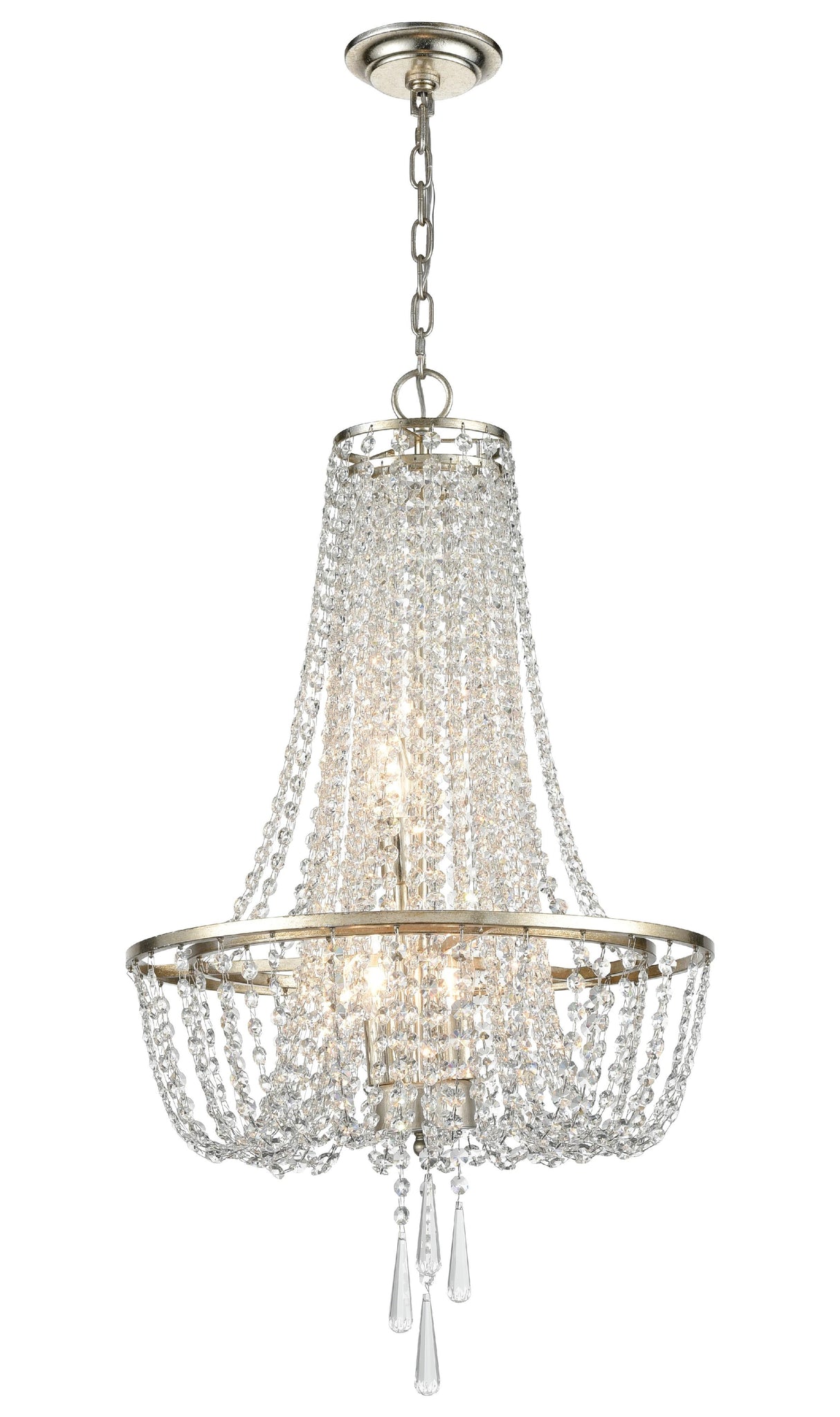 Crystorama Arcadia 4 Light Antique Silver Chandelier