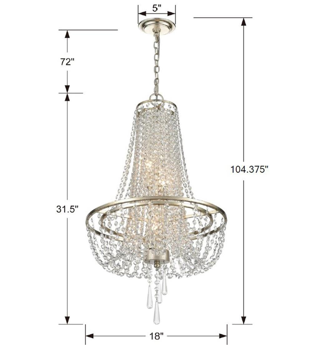 Crystorama Arcadia 4 Light Antique Silver Chandelier