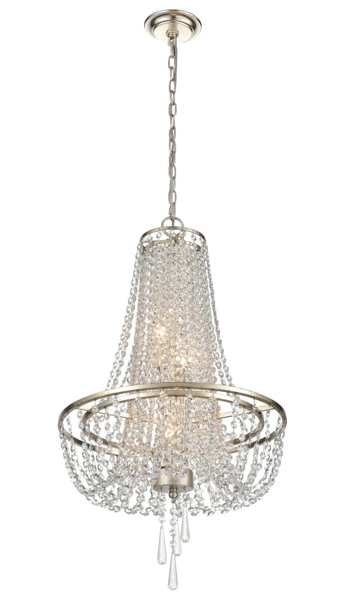 Crystorama Arcadia 4 Light Antique Silver Chandelier