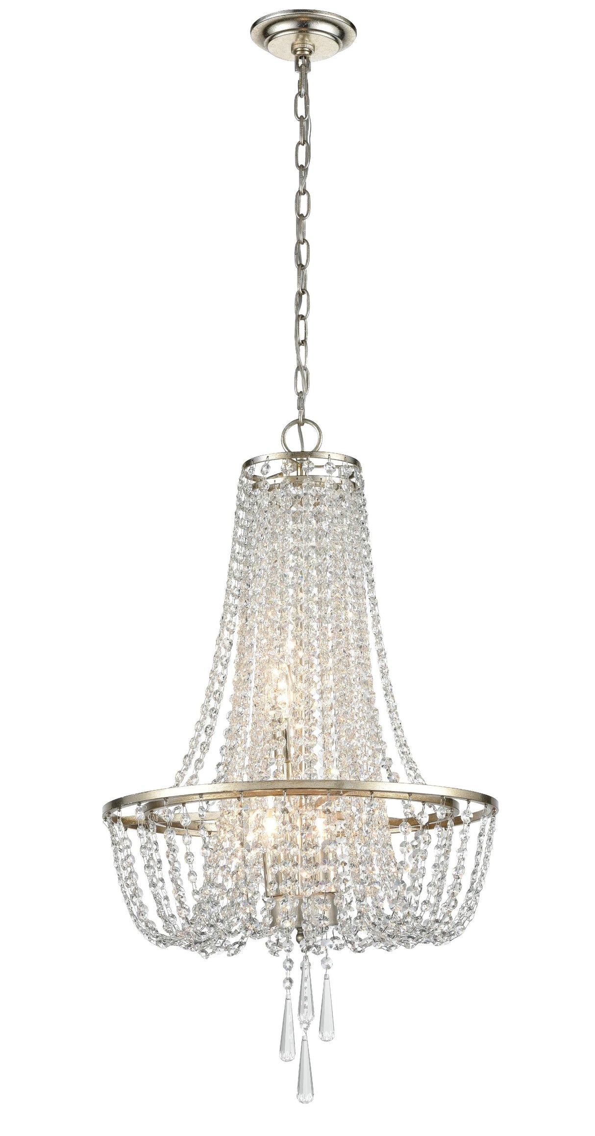 Crystorama Arcadia 4 Light Antique Silver Chandelier
