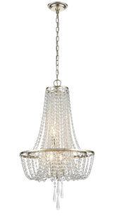 Crystorama Arcadia 4 Light Antique Silver Chandelier