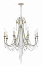 Crystorama Arcadia 8 Light Antique Silver Chandelier