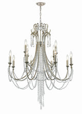 Crystorama Arcadia 12 Light Antique Silver Chandelier