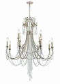 Crystorama Arcadia 12 Light Antique Silver Chandelier