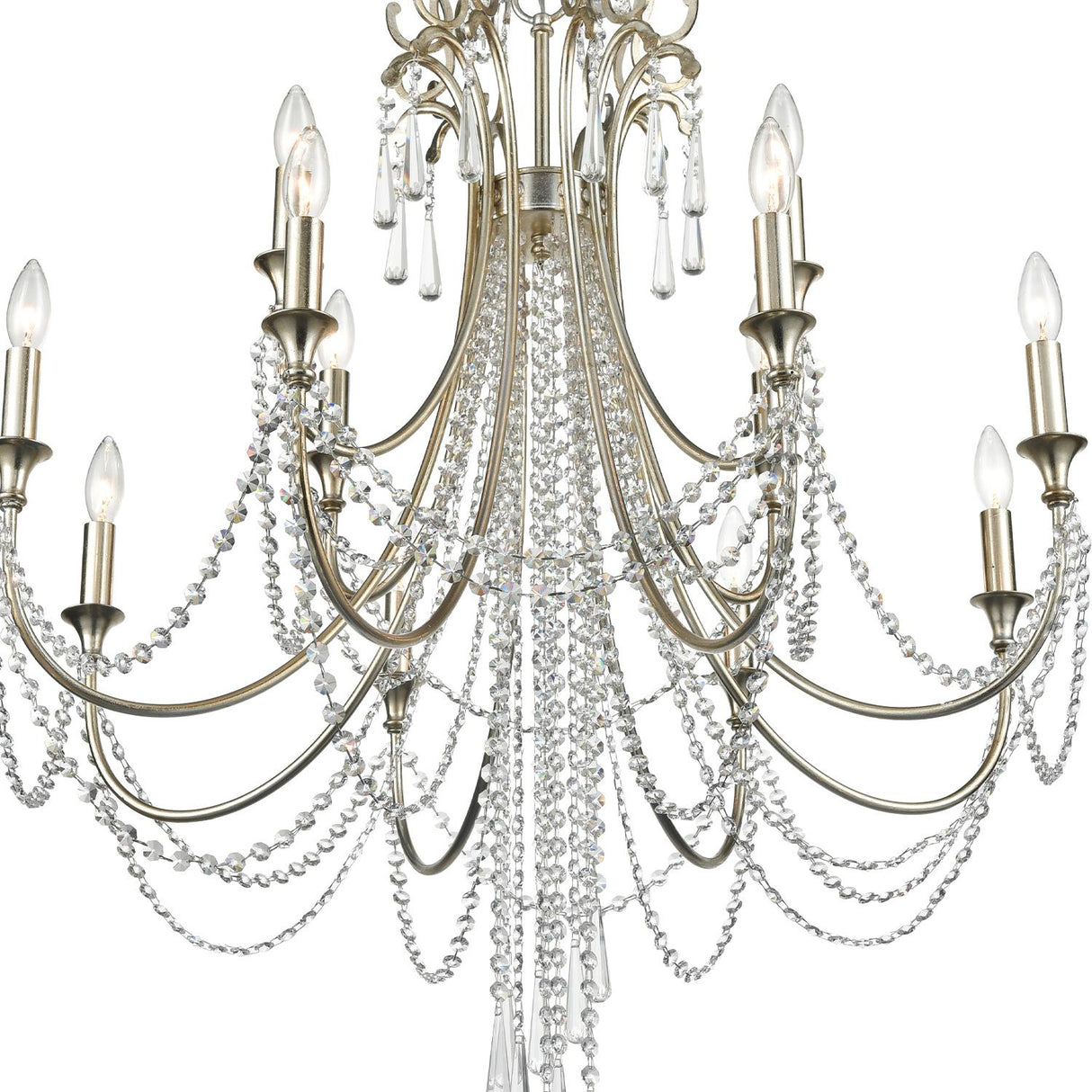 Crystorama Arcadia 12 Light Antique Silver Chandelier