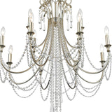 Crystorama Arcadia 12 Light Antique Silver Chandelier