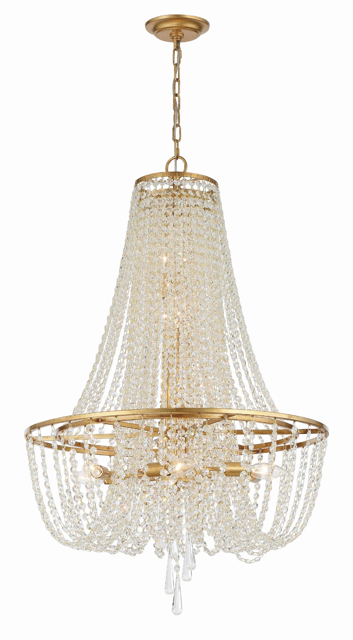 Crystorama Arcadia 9 Light Antique Gold Chandelier