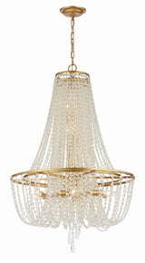 Crystorama Arcadia 9 Light Antique Gold Chandelier