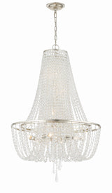 Crystorama Arcadia 9 Light Antique Silver Chandelier