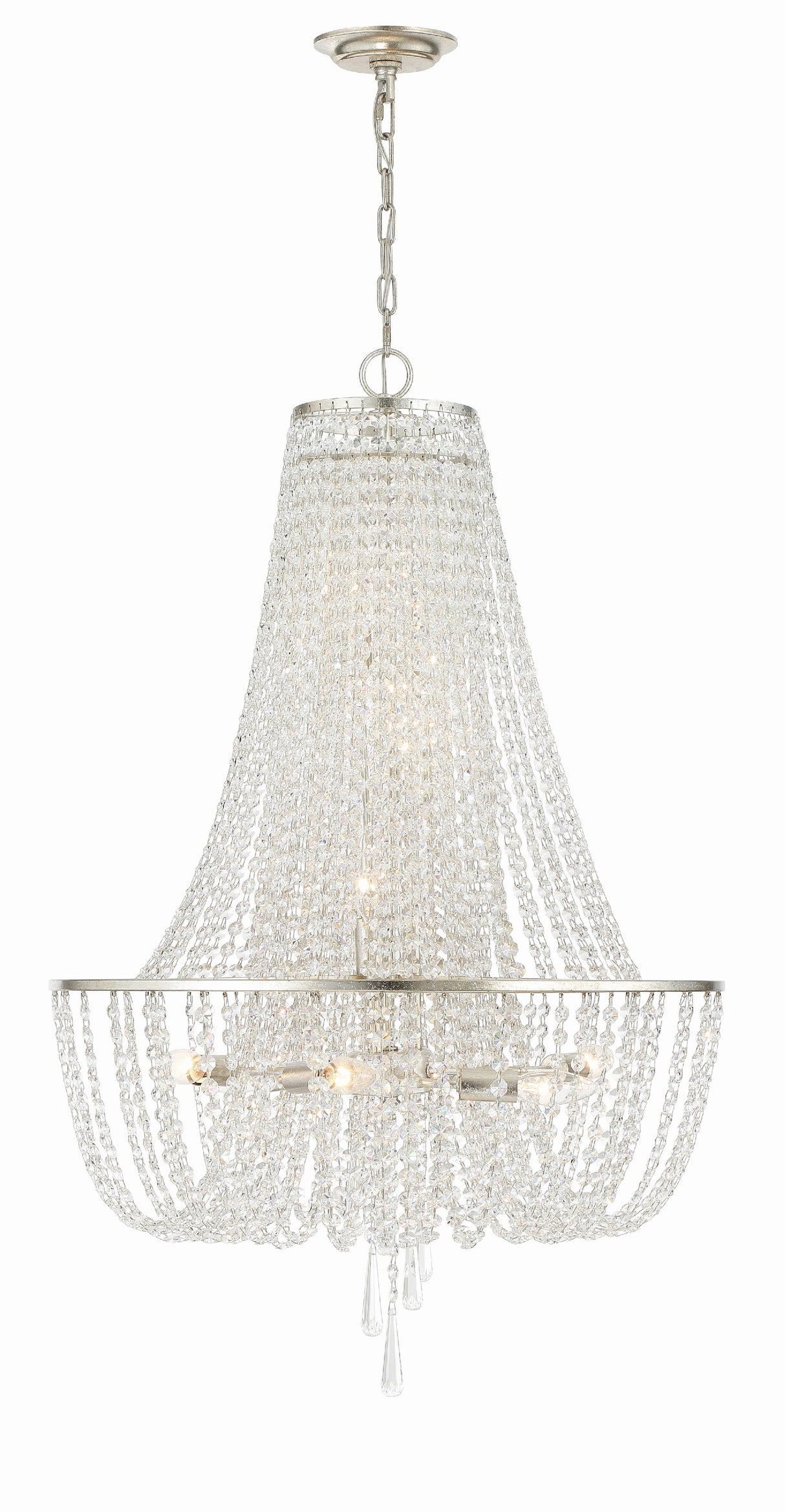 Crystorama Arcadia 9 Light Antique Silver Chandelier