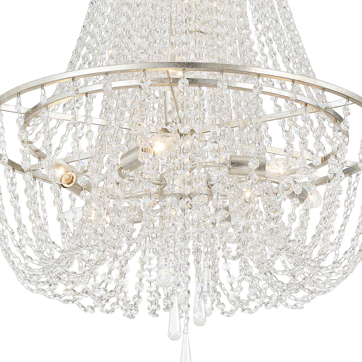 Crystorama Arcadia 9 Light Antique Silver Chandelier