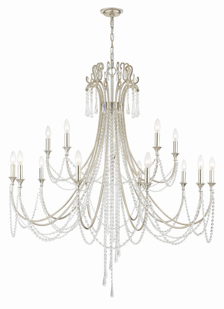 Crystorama Arcadia 15 Light Antique Silver Chandelier