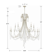Crystorama Arcadia 15 Light Antique Silver Chandelier
