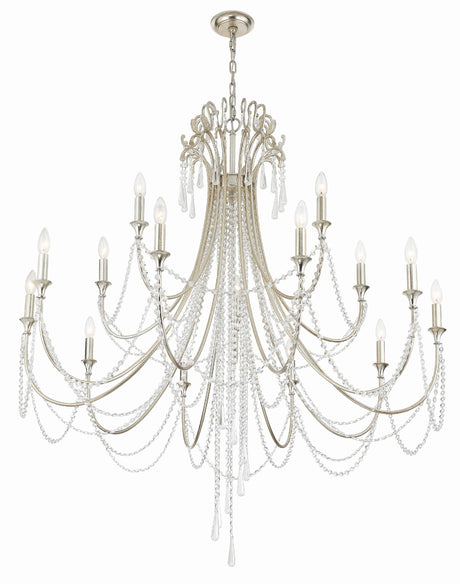 Crystorama Arcadia 15 Light Antique Silver Chandelier