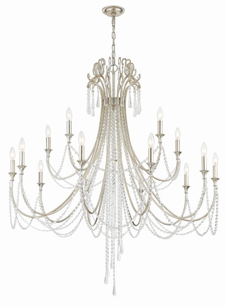 Crystorama Arcadia 15 Light Antique Silver Chandelier