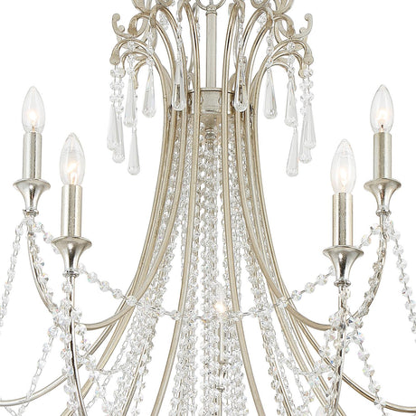 Crystorama Arcadia 15 Light Antique Silver Chandelier