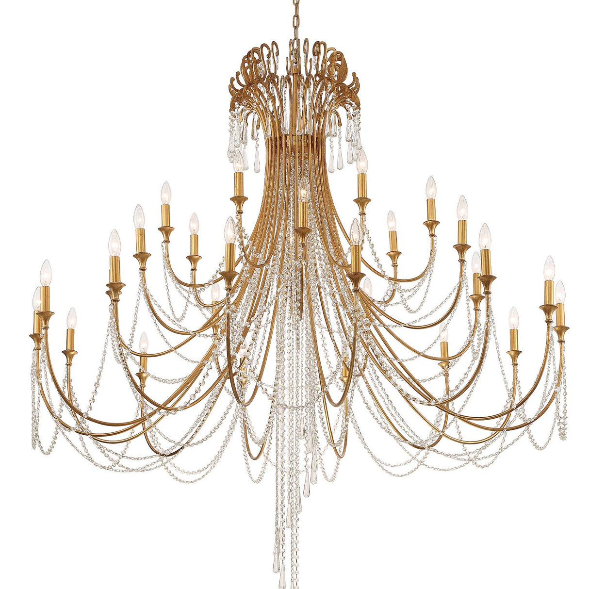 Crystorama Arcadia 28 Light Antique Gold Chandelier