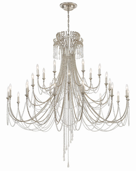 Crystorama Arcadia 28 Light Antique Silver Chandelier