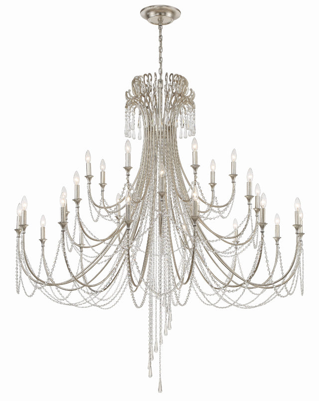 Crystorama Arcadia 28 Light Antique Silver Chandelier