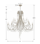 Crystorama Arcadia 28 Light Antique Silver Chandelier