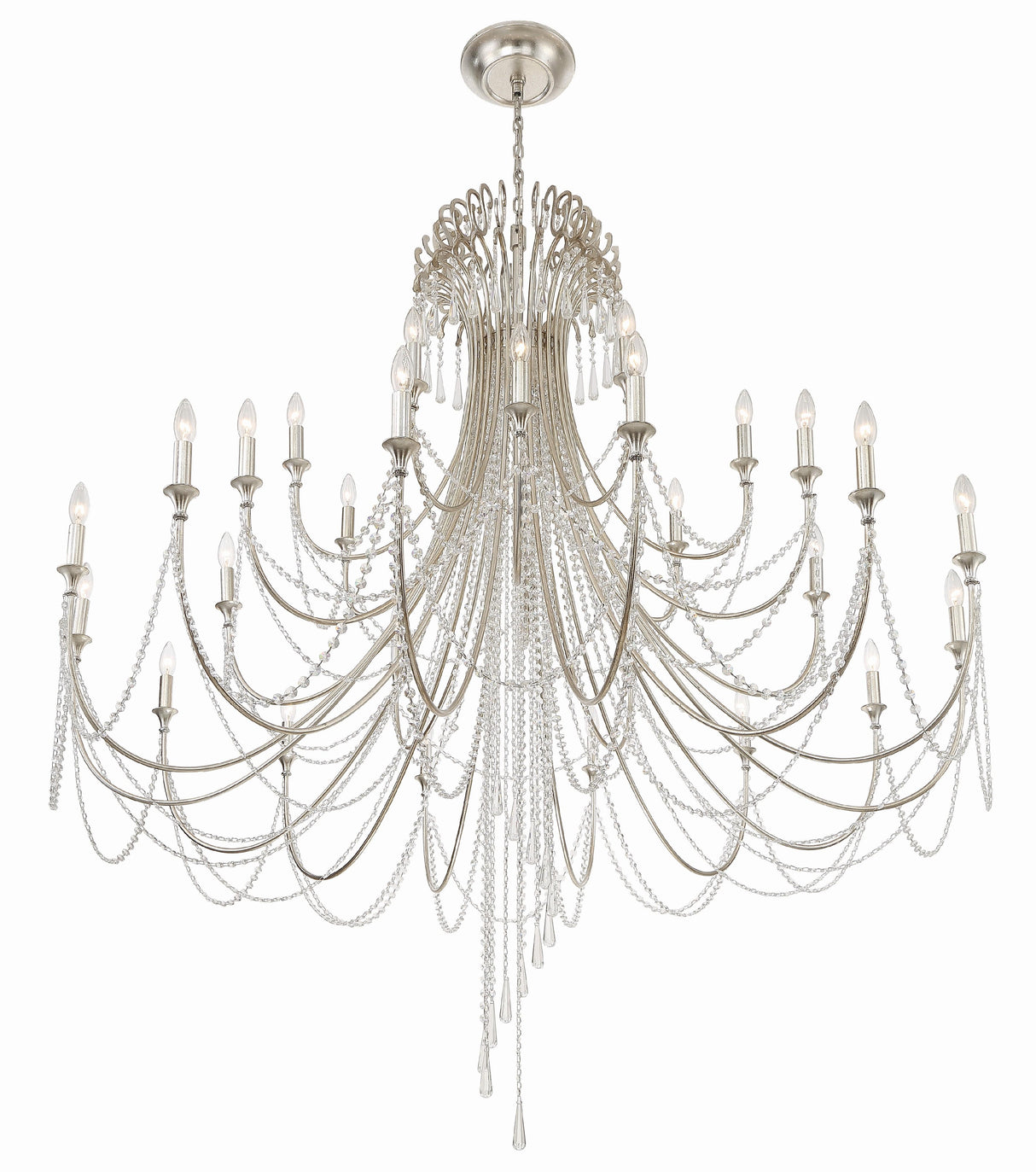 Crystorama Arcadia 28 Light Antique Silver Chandelier