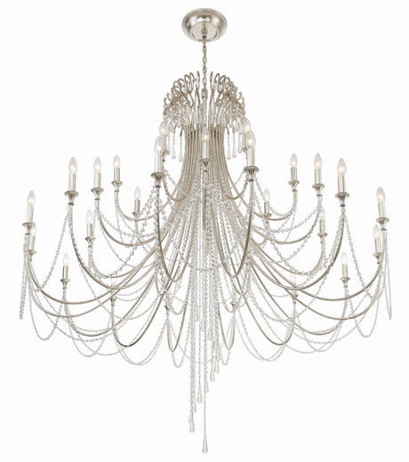 Crystorama Arcadia 28 Light Antique Silver Chandelier