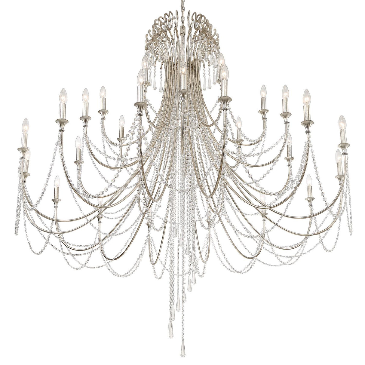 Crystorama Arcadia 28 Light Antique Silver Chandelier