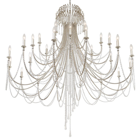 Crystorama Arcadia 28 Light Antique Silver Chandelier