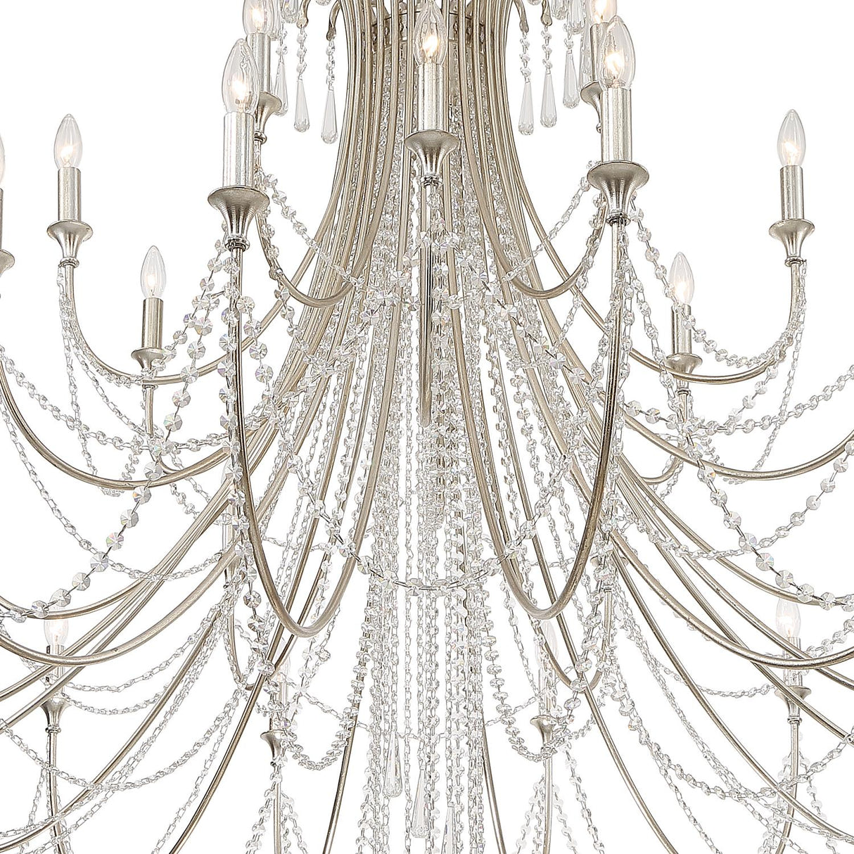 Crystorama Arcadia 28 Light Antique Silver Chandelier
