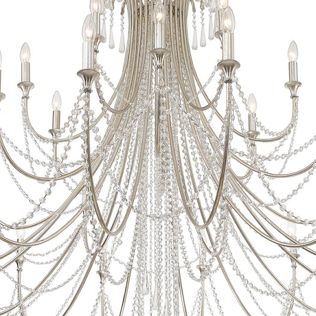 Crystorama Arcadia 28 Light Antique Silver Chandelier