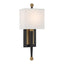Crystorama Ardson 1 Light Matte Black + Vibrant Gold Sconce